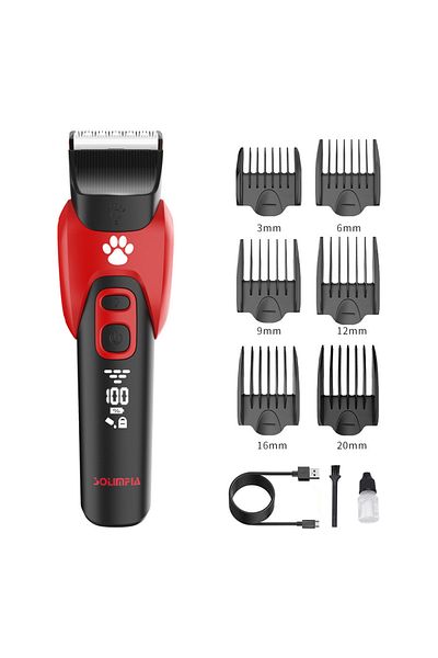 LANMODA Red Electric Professional Pet Hair Clipper Big Dog Trimmer Shaver Rechargeable Animal Cats Hair Trim