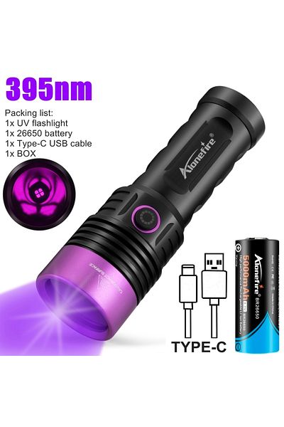 Choice 26650-5000mah 1x395nm Alonefire Sv53 20w 365nm High Power Uv Flashlight Ultraviolet Blacklight Detec