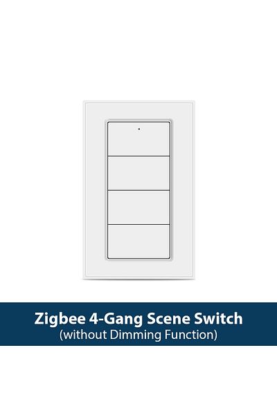 Choice without Dimming Zemismart 4-Gang Zigbee Wireless Scene Switch,Battery Powered, Compatible with Tuya