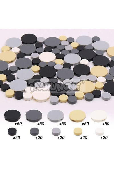 Choice M 350 Round Tile Set 350PCS Round Tile Blocks 1x1 2x2 MOC Bricks Base Flat Board Plate Floor Road Ci