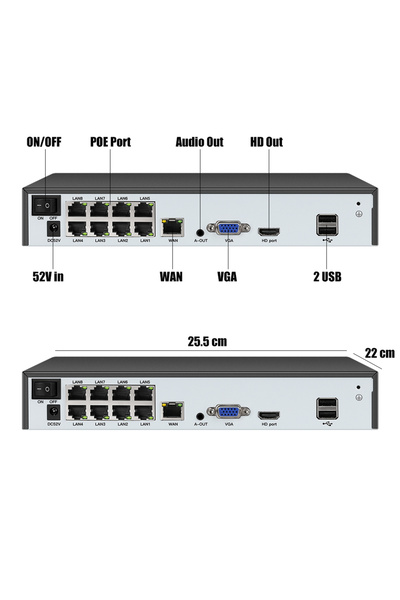 Choice 4 قنوات كشف الوجه H.265 8 قنوات*4K 4 قنوات/8 قنوات PoE مسجل فيديو شبكة مراقبة PoE NVR 4/8 قنوات F