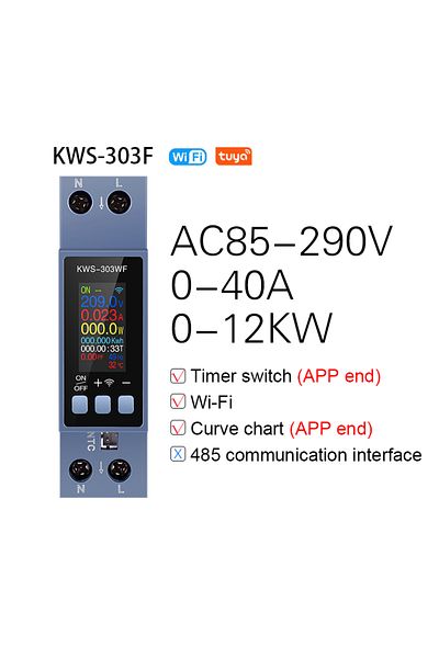 Choice Kws-303f With Wifi Wifi Tuya Din Rail Ac Monitor Multifunction Energy Power Voltage Current Power Fa