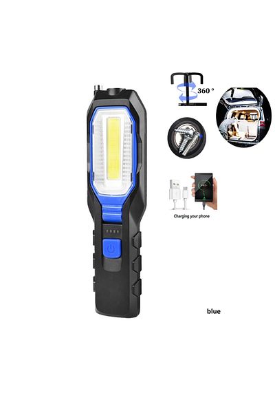 Choice 07GDZ-blue Portable COB LED Work Light Car Garage Mechanic Lamp USB Rechargeable Torch Outdoor  Camp