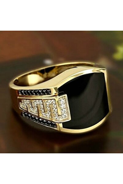 Choice 12 R1116-HUANGJINSE خاتم رجالي كلاسيكي عصري من المعدن باللون الذهبي خو...