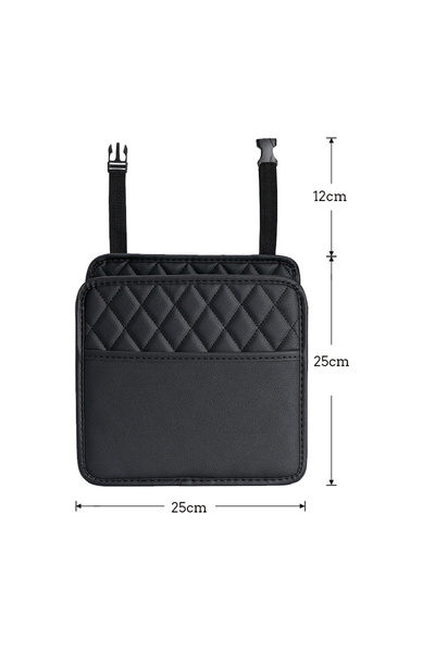 DUTRIEUX Black Multi-functional car seat back storage bag Leather storage bag...