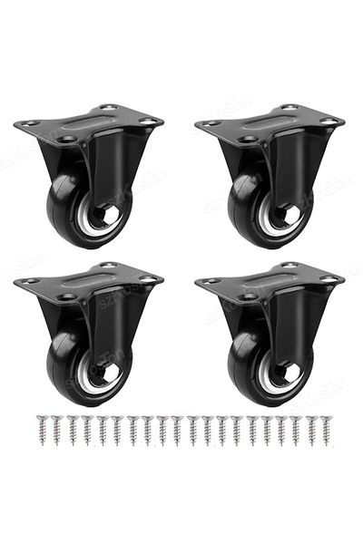 Choice 2 inch 4 Pcs-Fixed 4pcs/lot Furniture Casters Wheels PP Swivel Caster Black Roller Wheel For Heavy D