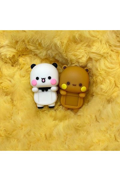 Choice 2 Pcs 2 Pcs New Panda Bubu And Yier Toy Doll Cute Cartoon Panda Bear Doll Mobile Phone Display Scree