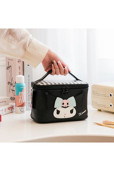 Choice 3 Sanrio Cosmetic Bag Cute Cinnamoroll Hello Kitty Kuromi Large-capacity Portable Travel Storage Ba.