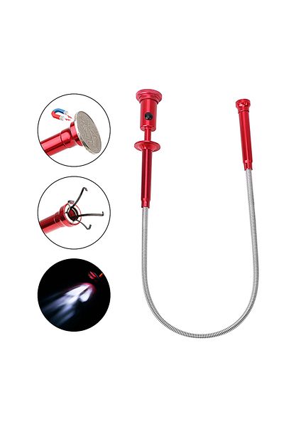 NICEYARD Flexible Pick Up Tool Magnetic Long Spring Grip Magnet + 4 Claw + LED Light Home Toilet Gadget Se...