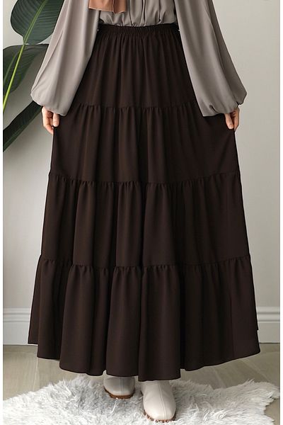 suhneva Frilly Skirt Dark Brown