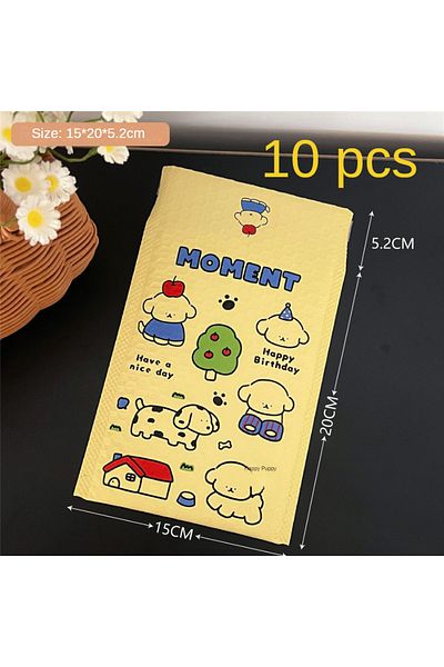 Choice 15x20cm Other Yellow 10pcs 10 Pcs Cute Cartoon Dog Bubble Bag Shockproof Express Packaging Bag Bubbl