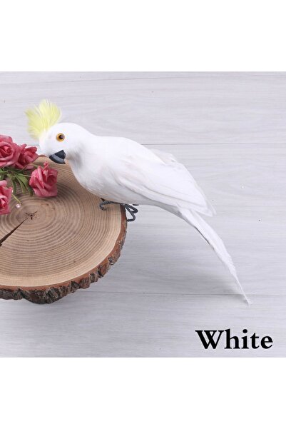 Choice 25 سم أبيض 25/35 سم إبداعي مصنوع يدويًا محاكاة حيوان الببغاء الطيور حد...