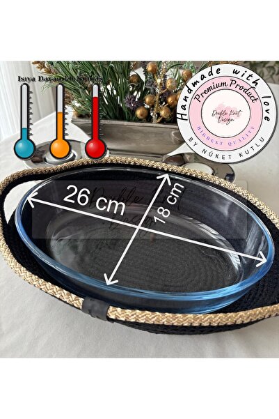 DOUBLE KNOT DESİGN 26 Cm Oval  Nihale Sepet, Güveç Kabı / Borcam Kabı,kase Ko...