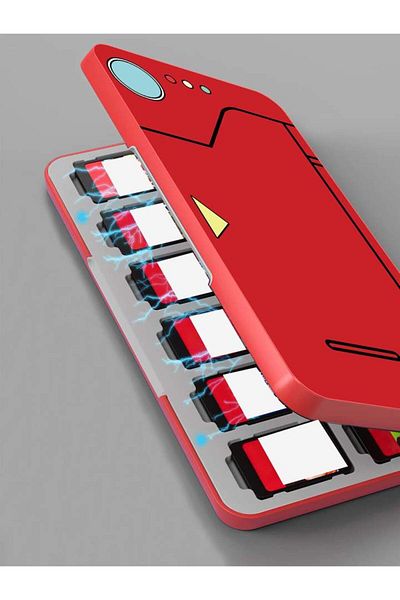 Choice 1 Suitable for Switch game card magnetic absorption cassette reader 24 in 1 red