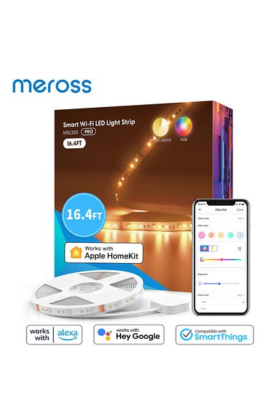 Choice 5m 18W RGB-EU Adapter Meross HomeKit Smart Strip Light WiFi LED Light Strip RGBWW TV Backlight 18W W