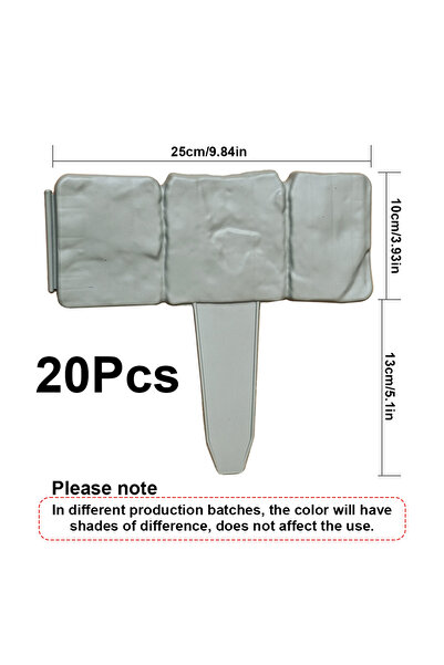 Choice 20 قطعة من حدود الحديقة البلاستيكية، ألواح سياج حجرية صناعية، حاجز فناء خارجي