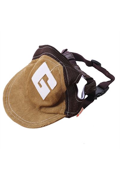 Choice L Coffee Dog Hat Dog Sunscreen Hat Baseball Cap Outdoor Sports Hat With Ear Holes Adjustable Pet Hat