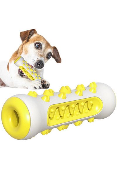 Choice Upgrate Yellow Rubber Dog Molar Toothbrush Toys Chew Cleaning Teeth Safe Puppy Dental Care Soft Pet