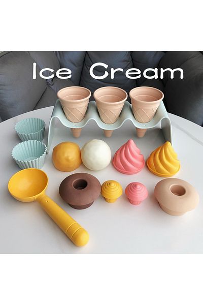 Choice Colorful Children Beach toys play sand wheat straw material ice cream toys digging sand tools enviro