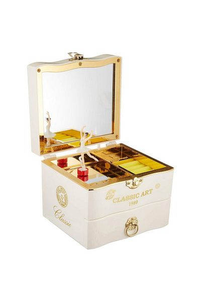 Choice W Classic Rotating Dancer Ballerina Piano Music Box Jewelry Box Hand Crank Music Mechanism Mirror P.