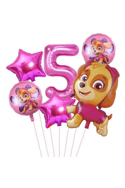 Choice مجموعة بالونات باو باترول (6 قطع) - بالونات فويل بتصميم شخصيات باو بات...