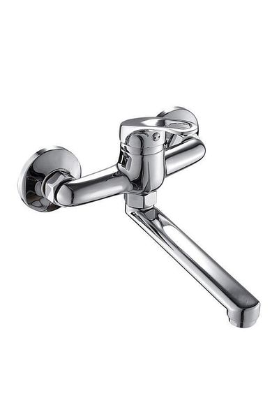 Choice Chrome Kitchen Faucet Mixers Wall Mounted Single Handle Mixer Tap Sink Faucet Rotation Hot Cold Wate