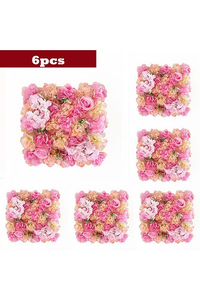 Choice Light Pink 6pcs Artificial Flowers Wall Panel 3d Flower Backdrop Faux Roses For Wall Party Wedding B
