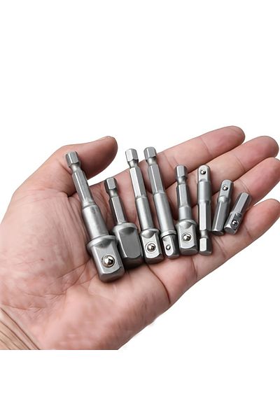 ASDTODW YXY 8PCS Drill Socket Adapter 1/4'' Hex Shank Extension For Impact Driver 1/2'' 3/8'' 1/4'' Square H