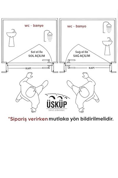 Üsküp Yapı Feyza Mirror Satin Wc Door Handle