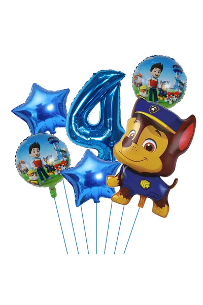 Choice مجموعة بالونات باو باترول (6 قطع) - بالونات فويل بتصميم شخصيات باو بات...