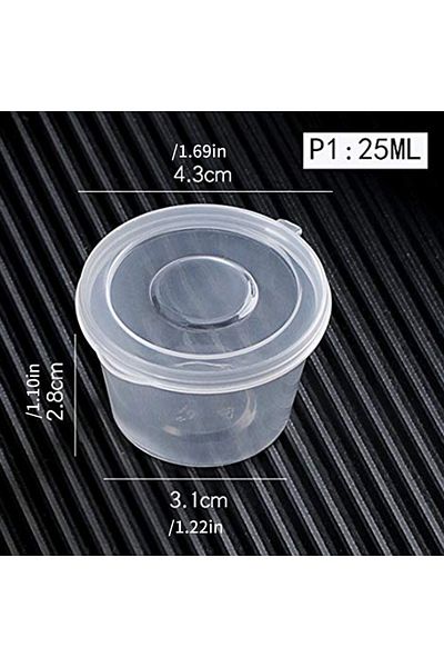 Choice 25ml 50Pcs Plastic Sauce Jars With Lids Food Sauce Cup Disposable Leak-Proof Packaging Containers Sa