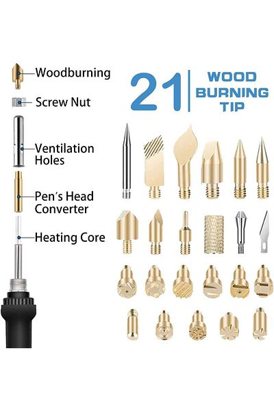 Choice With Welding Tips EU 60W Orange 37Pcs pyrography wood burning kit For Beginners, Adjustable Professi