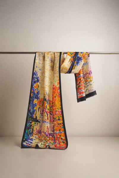 silqoora 100% Silk Shawl Scarf (45X165 cm) - Monet France