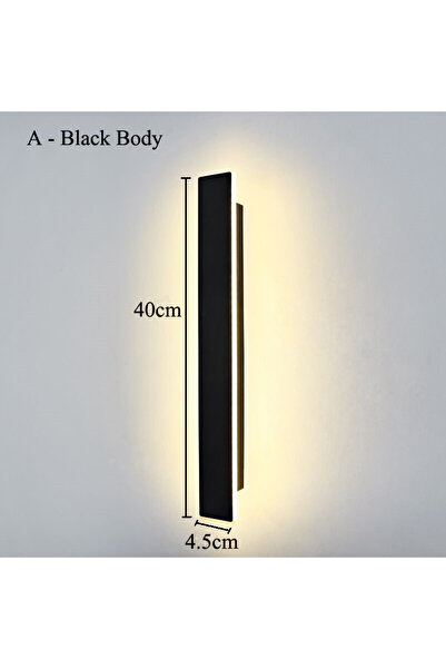 Choice مدخل تيار متردد 220 فولت أبيض دافئ 3000 كلفن طول 40 سم جسم أسود خط إضاءة حائط LED حديث 40 سم 15 واط تيار متردد 220 فولت للأسرّة