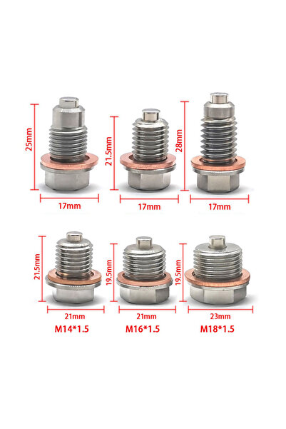 Choice M12X1.5 Magnetic Oil Drain Plug M14x1.5 Neodymium Magnet Stainless Steel Bolt with 5 Cooper Washer M