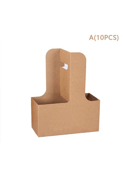 WHPHous 22.5x17.5x8cm A 10pcs Coffee Flower Cake Dessert Packaging Box Portable Flower Gift Bag Kraft Paper