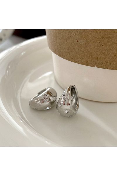 Choice Sliver Color Yupsk Colorful Zircon Rainbow Hoop Earrings For Women Crystal Huggie Charming Female We