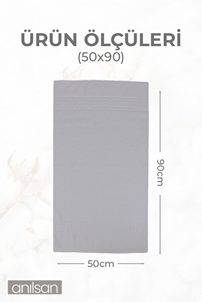 Anılsan 10 сірих рушників Greek El - 50x90 см, 225 г, 100% бавовна, рушники для спа-салонів та готелів