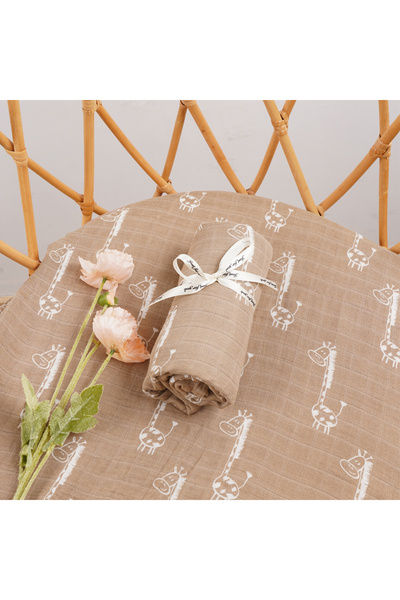 Choice بطانية قماط للأطفال من القطن والشاش بطبعة الخيزران، مقاس 120×110 سم، K...