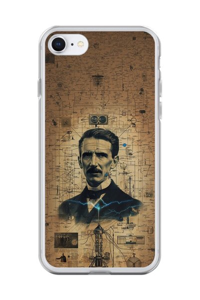 Dali Design حافظة شفافة متوافقة مع هاتف iPhone 7 بتصميم نيكولا تيسلا