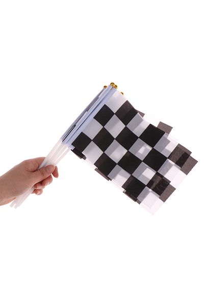 WHPHous One Size 10Pcs High-quality Black And White Square Hand Flag Racer Waving Flag Racing Flags Car Flag
