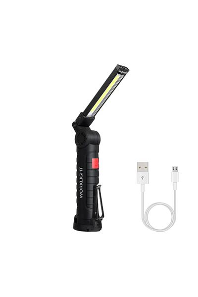 Choice W51(SHORT 1PCS) Cob Led Folding Flashlight Portable Magnetic Work Light Lantern Usb Rechargeable Eme