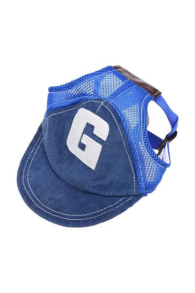 Choice S Blue Dog Hat Dog Sunscreen Hat Baseball Cap Outdoor Sports Hat With Ear Holes Adjustable Pet Hat F