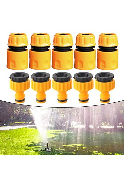 Choice 10pcs Hose Quick Connectors, 3/4 & 1/2 Inch Faucet Adapter for Garden Irrigation, Threaded Water ...