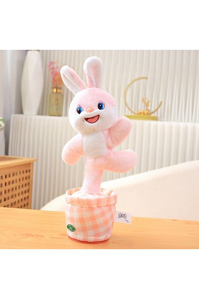Choice Pink  Rabbit Dancing Rabbit Cow Interactive Learning Musical Speak Plush Toy Repeat Talking Plushie