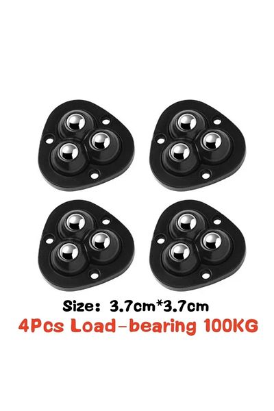 Choice D black New 4Pcs Self Adhesive Mute Ball Pulley Universal Wheel Load 300Kg Furniture Casters Wheels
