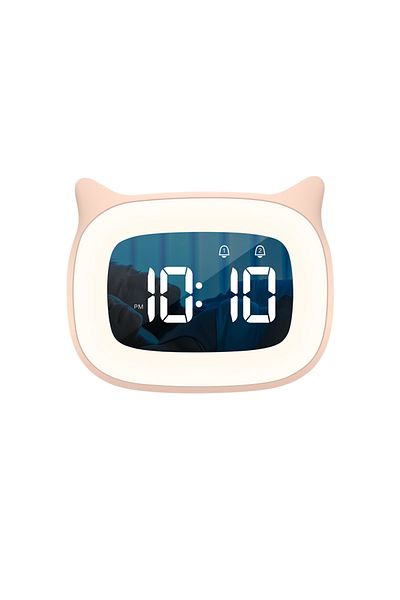 Choice Pink Music LED Digital Alarm Clock Voice Control Night Light Design Desktop Clocks Home Table Decora