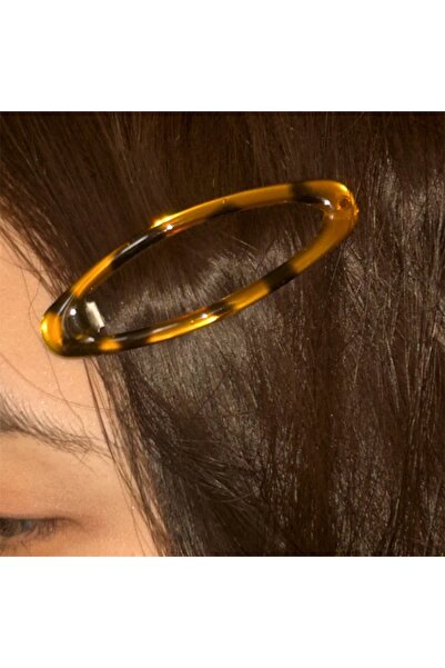 Choice 01 إكسسوارات عتيقة مشابك شعر بيضاوية من غراء بطبعة جلد النمر، مشبك شعر كوري لطيف من BB، مشبك شعر Y2K للنساء J