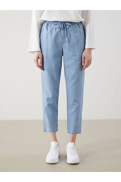 LC Waikiki Pantaloni de damă din denim cu talie elastică Carrot Fit - S5H747Z8