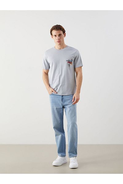 LC Waikiki New Season Crew Neck Short Sleeve Printed Combed Cotton Men's T-Shirt - S5Ji52Z8